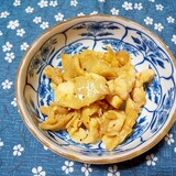 鶏ムネ肉と鶏皮とえのきの炒め物